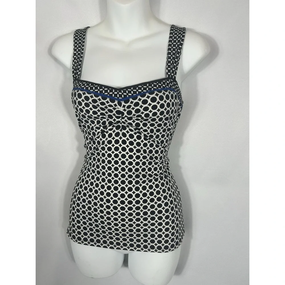 WHBM Vintage Geo Dot Fitted Babydoll Top Y2K Mallcore Boho Preppy Going Out Club